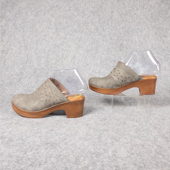 NWOB BOC Jinny Clogs Gray Block Heels Slip-On Y2K Cottagecore Boho Women's Sz 6M - Picture 3 of 13